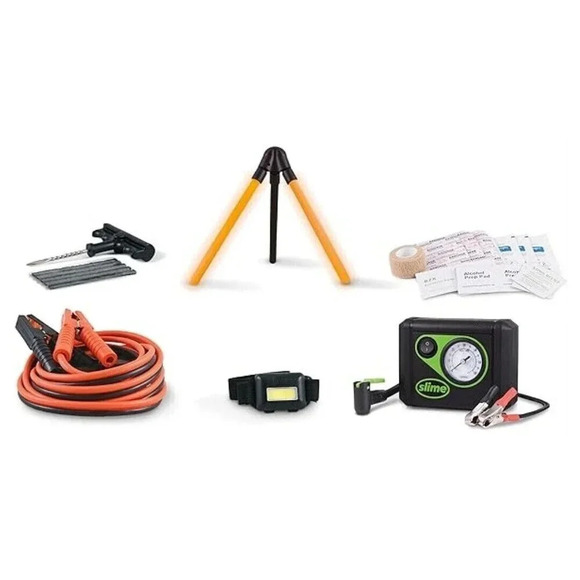Slime Emergency Roadside Kit w/ Flat tire Repair & Booster Cables Moto/Off-Road - Picture 2 of 11